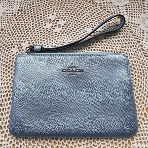 Coach Textured Blue Wristlet